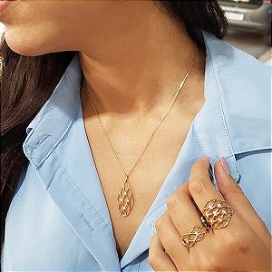 Gargantilha Ouro 18k Zircônia