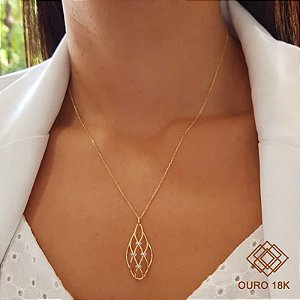 Gargantilha Ouro 18k Zircônia