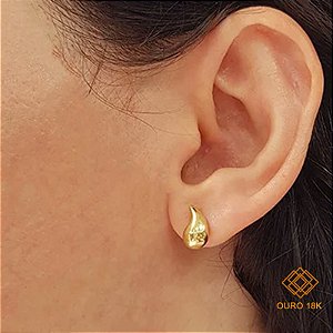 Brinco Bold Gota Ouro 18k
