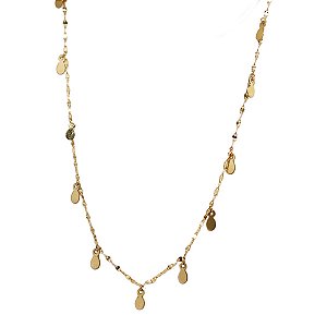 Gargantilha Gotas Ouro 18k - 60cm