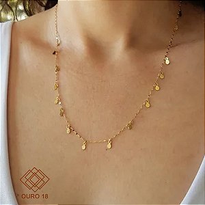 Gargantilha Gotas Ouro 18k - 60cm