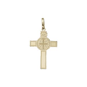 Pingente São Bento Cruz Ouro 18k