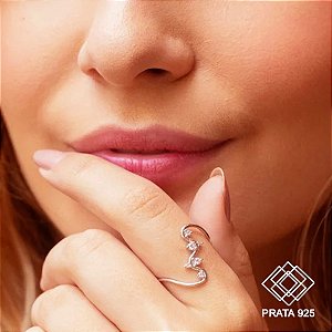 Anel Prata 925 Zircônias