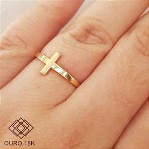 Anel Cruz Ouro 18k