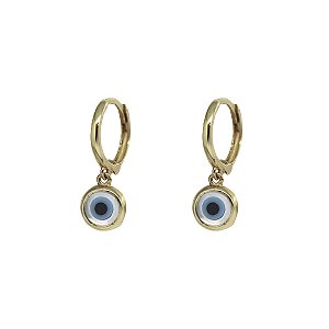 Brinco Argola Olho Grego Ouro 18k