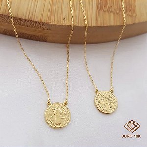 Escapulário São Bento Ouro 18k