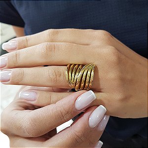 Anel Anime Asas Ouro 18k