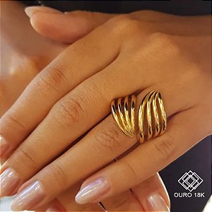 Anel Anime Asas Ouro 18k