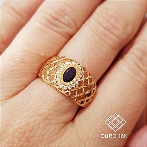 Anel Formatura Matemática Ouro 18k - Sem emblema