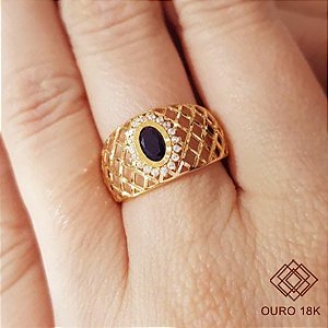 Anel Formatura Pedagogia Ouro 18k - Sem emblema