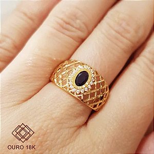 Anel Formatura Recursos Humanos Ouro 18k - Sem emblema