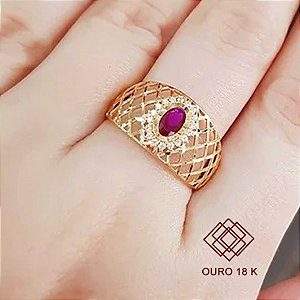 Anel Formatura Letras Ouro 18k - Sem emblema