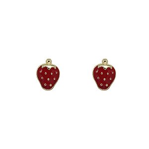 Brinco Infantil Morango Ouro 18k