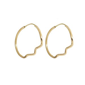 Brinco Argola Ondas Ouro 18k