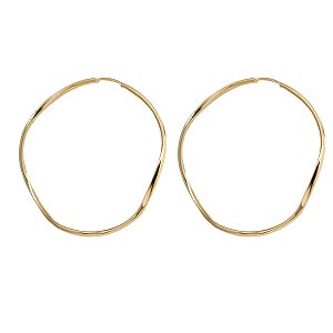 Brinco Argola Ondas Ouro 18k
