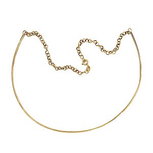 Gargantilha Choker Ondas Ouro 18k