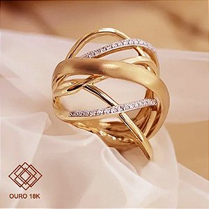 Anel Ouro 18k Brilhante Moissanite
