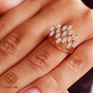 Anel Ouro 18k Diamante Cultivado