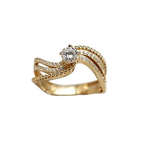 Anel Solitário Ouro 18k Moissanite