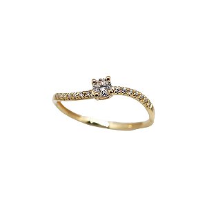 Anel Solitário Ouro 18k Moissanite