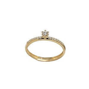 Anel Solitário Ouro 18k Moissanite