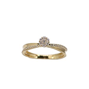 Anel Chuveiro Ouro 18k Moissanite