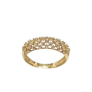 Anel Aparador Ouro 18k com Moissanite