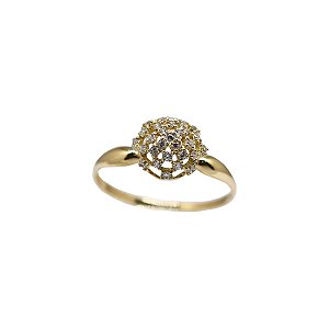 Anel Chuveiro Ouro 18k Zircônias