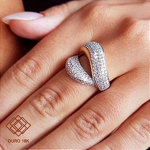 Anel Ouro 18k Diamante Cultivado
