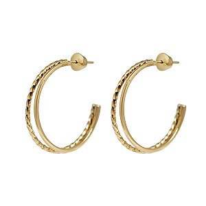 Brinco Meia Argola Ouro 18k