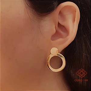 Brinco Redondo Removível Ouro 18k