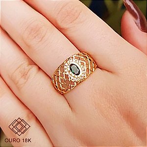 Anel Formatura Fisioterapia Ouro 18k - Sem emblema