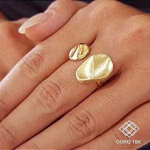 Anel Oval Ouro 18k
