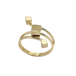 Anel Geométrico Ouro 18k
