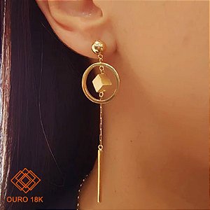Brinco Geométrico Ouro 18k