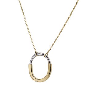 Gargantilha Cadeado Dois Tons Ouro 18k
