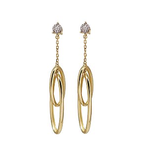 Brinco Ouro 18k Diamante
