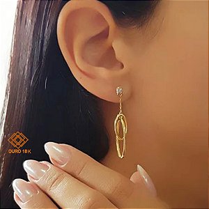Brinco Ouro 18k Diamante