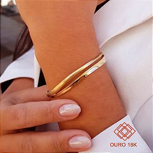 Bracelete Ondas Ouro 18k