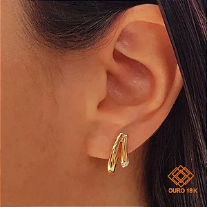 Brinco Ouro 18k Diamante Natural