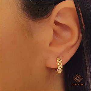 Brinco Argola Ouro 18k Brilhante Moissanite