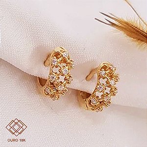 Brinco Argola Ouro 18k Diamante Cultivado