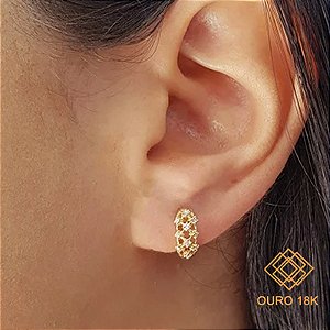 Brinco Argola Ouro 18k Diamante Cultivado