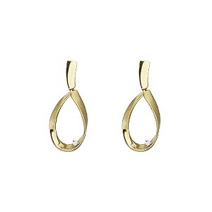 Brinco Gota Ouro 18k Diamante