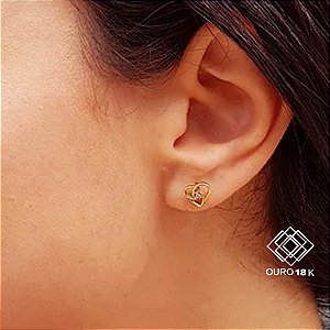 Brinco Coração Topázio Ouro 18k