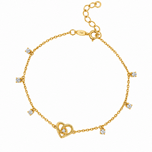 Pulseira Coração Topázio Ouro 18k