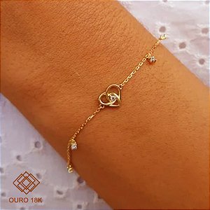Pulseira Coração Topázio Ouro 18k