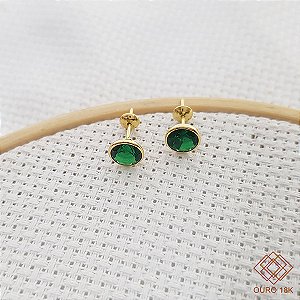 Brinco Ponto de Luz Ouro 18k Zircônia