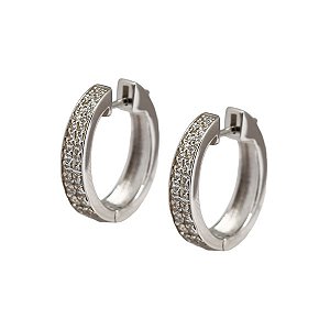 Brinco Argola Prata 925 Zircônias