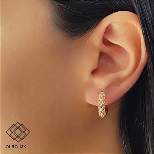 Brinco Argola Ouro 18k Diamante Cultivado